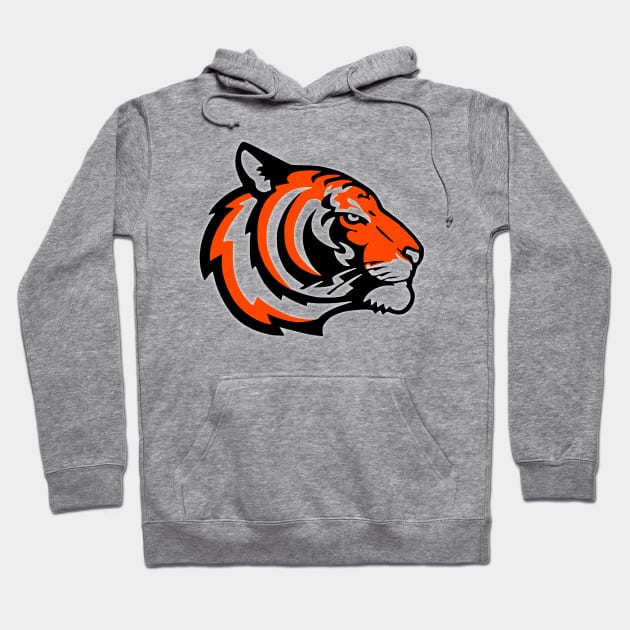 Colorful Tiger Head Hoodie by Pieartscreation